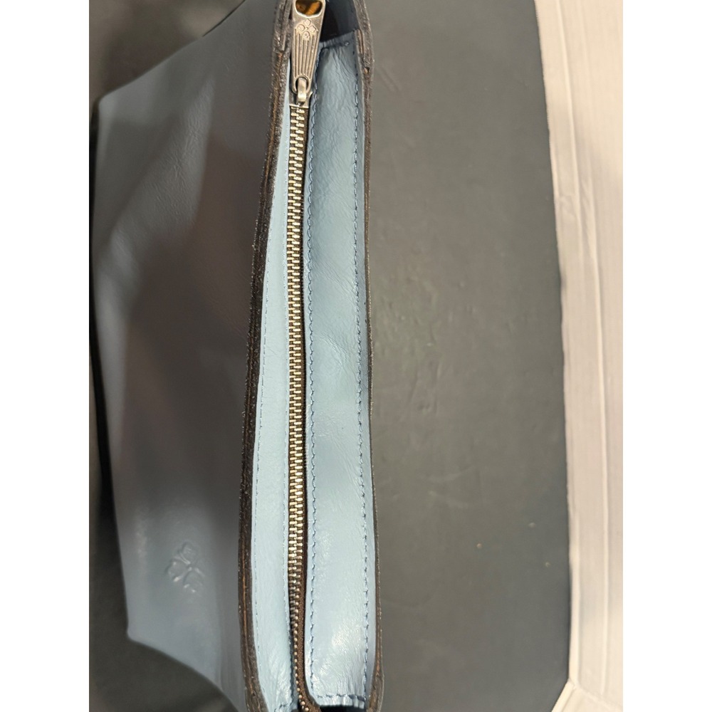 Patricia Nash Light Blue Leather Crossbody Bag Zip Top Shoulder Bag - Picture 5 of 16